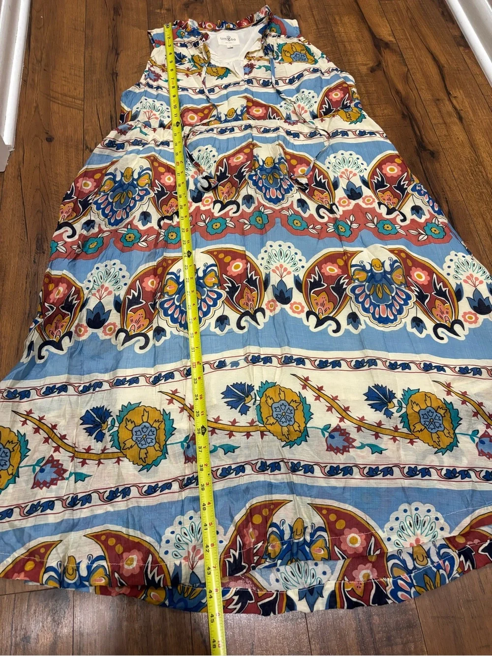 Umgee Colorful Paisley Midi Dress Boho Floral Romantic Enchanted Viscose Whimsy - Picture 13 of 14